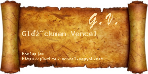 Glückman Vencel névjegykártya